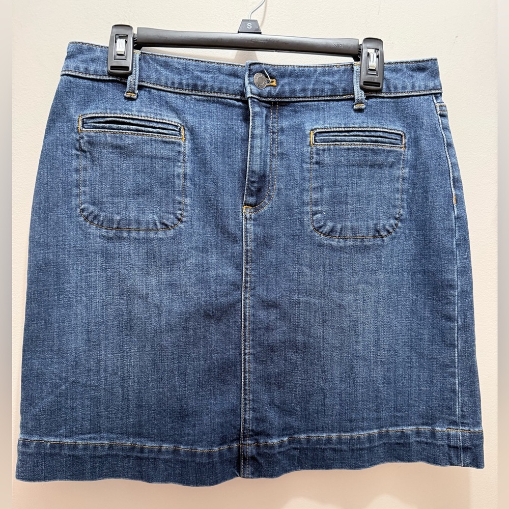 Talbots Classic Blue Denim A-Line Skirt Sz P10